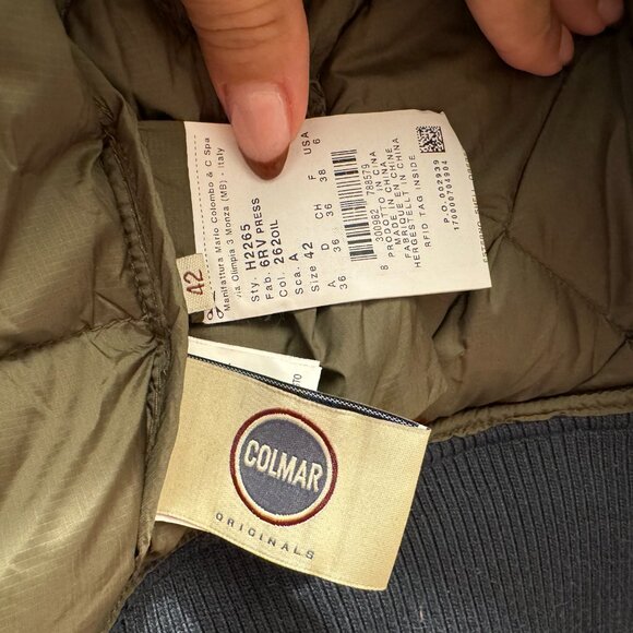 Colmar Green Bomber Jacket Size S / 6 - Picture 3 of 5